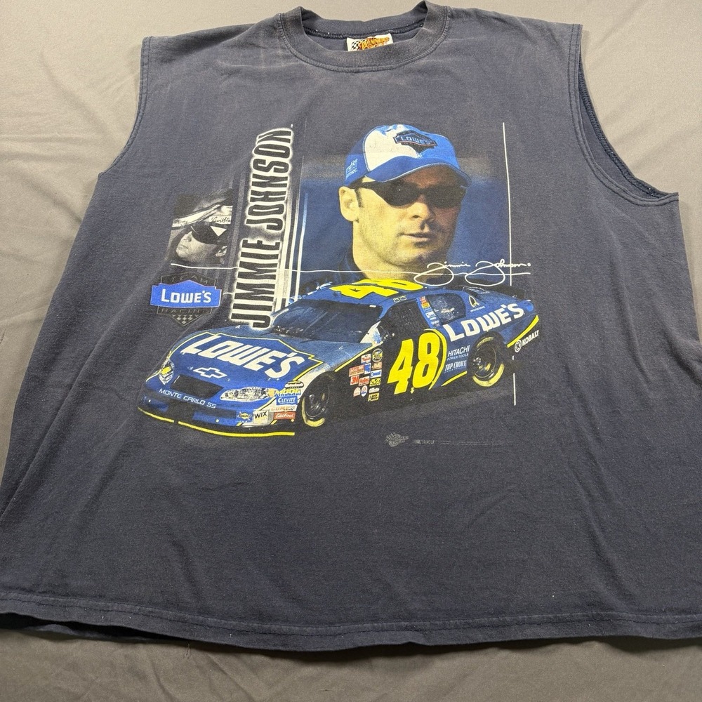 Winners Circle Nascar Jimmie Johnson Racing T Shirt Adult XL Black Sleeveless